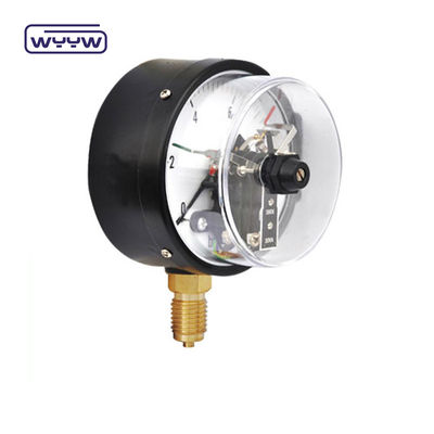 kualitas  63mm Electric Contact Pressure Gauge Bottom Connection No Oil Filled pabrik