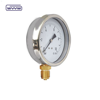 kualitas  Bottom Mount Liquid Filled Pressure Gauge Standard EN 837-1 YTN-100 pabrik