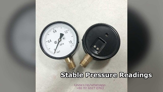 Casing baja hitam 4" 100mm, bagian dalam dan ulir kuningan, dial vertikal 0~1,6MPa.M20*1,5.