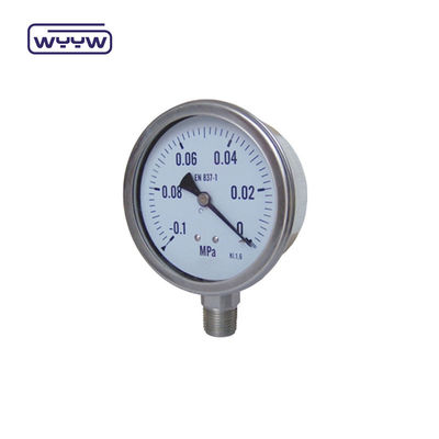 100mm Vacuum Pressure Gauge Manometer Bagian bawah Mount 1 Tahun Garansi