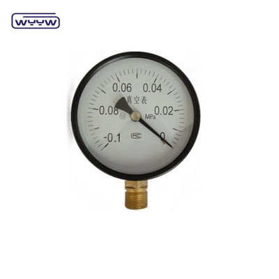 1.6% Fs -30inhg Tekanan vakum -1-0 Mpa 100mm Tekanan negatif Manometer