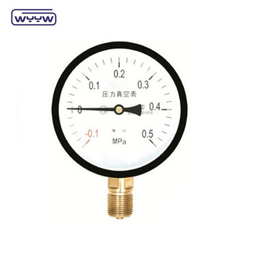 1.6% Fs -30inhg Tekanan vakum -1-0 Mpa 100mm Tekanan negatif Manometer