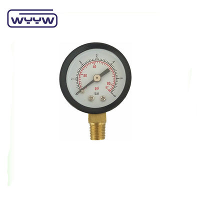 Plastik Case Dual Scale Vacuum Pressure Gauge Back Mounting 1 1/2 &quot; 40MM -1bar-0bar Steel Case