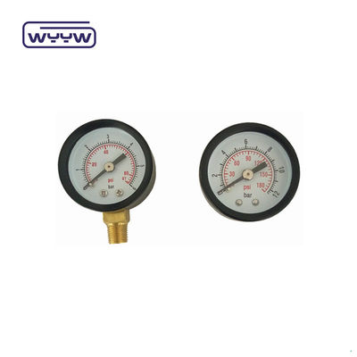 Plastik Case Dual Scale Vacuum Pressure Gauge Back Mounting 1 1/2 &quot; 40MM -1bar-0bar Steel Case