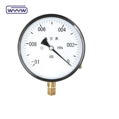Tumpukan bawah Vacuum Pressure Gauge 100mm Dengan Kasus Baja Hitam