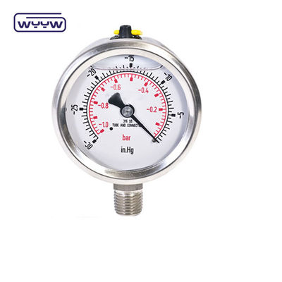 Meter Tekanan Negatif Bagian Bawah 2.5 &quot;Vakuumometer Industri