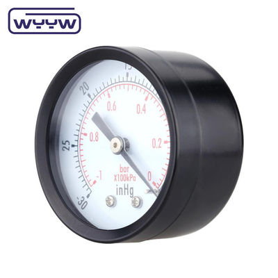 Gauge Tekanan Negatif Baja -0.1Mpa Back Mount 60mm Dial