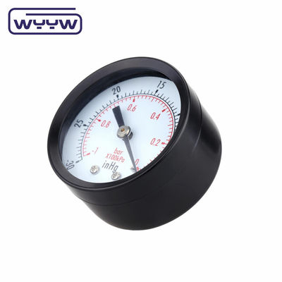 Gauge Tekanan Negatif Baja -0.1Mpa Back Mount 60mm Dial