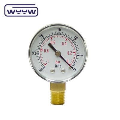Precision Vacuum Pressure Gauge Meter Bagian bawah / belakang Mounting