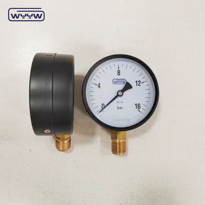 4 inci umum CL1.6 air manometer 1/2 &quot;bsp 10bar 16bar tabung bourdon 100mm alat ukur tekanan