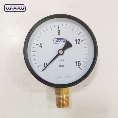 4 inci umum CL1.6 air manometer 1/2 &quot;bsp 10bar 16bar tabung bourdon 100mm alat ukur tekanan