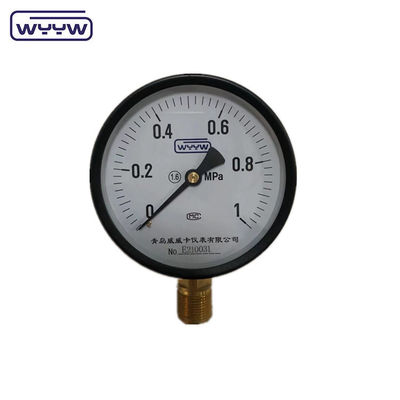 harga bagus kotak baja hitam tabung bourdon 100mm alat ukur tekanan ms kotak benang kuningan M20x1.5 atau 1/2 &quot;BSP