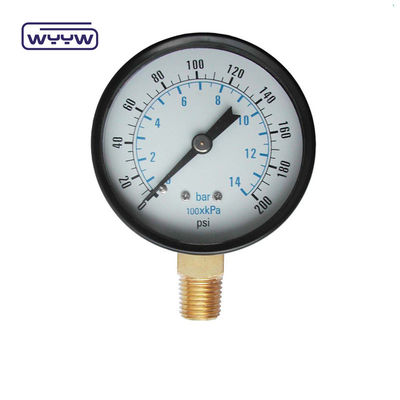 harga bagus kotak baja hitam tabung bourdon 100mm alat ukur tekanan ms kotak benang kuningan M20x1.5 atau 1/2 &quot;BSP