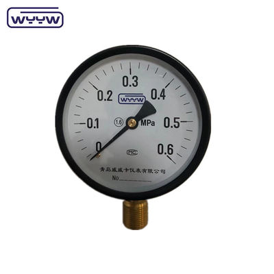 Pabrik alat ukur tekanan pipa air 100mm 4 inci M20X1.5 baja hitam harga murah manometer 20 psi