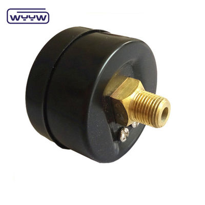 Aksial 60mm Manometer Kuningan Konektor Tekanan Gauge Material Baja Hitam