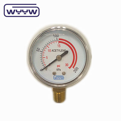 2&quot; Manometer Pengukur Tekanan Gas Umum Bagian Bawah Mount 50mm Dial
