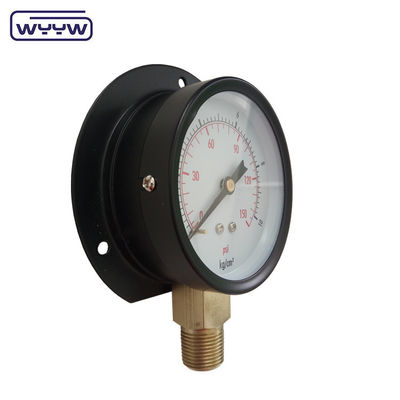 75mm Flange Jenis Ekonomi Pressure Gauge Kg Dan Psi Bagian bawah Mount