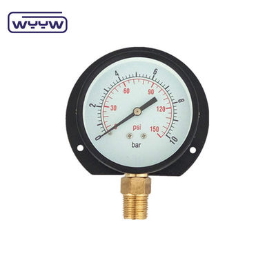 75mm Flange Jenis Ekonomi Pressure Gauge Kg Dan Psi Bagian bawah Mount