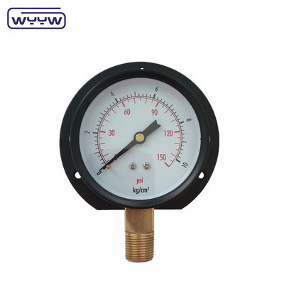 75mm Flange Jenis Ekonomi Pressure Gauge Kg Dan Psi Bagian bawah Mount