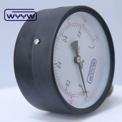 100mm Air Umum Komersial Pressure Gauge Manometer Bagian bawah Mount