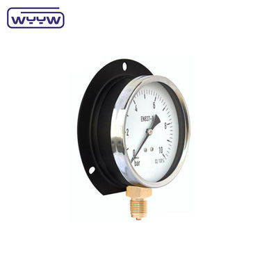 Jenis Baja Hitam dinding dipasang Pressure Gauge 100mm Dial 1 tahun Garansi