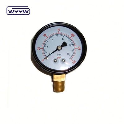 Steam Boiler Pressure Gauge Manometer Bagian Bawah Mount Dengan Casing Baja Hitam
