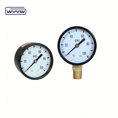 Steam Boiler Pressure Gauge Manometer Bagian Bawah Mount Dengan Casing Baja Hitam