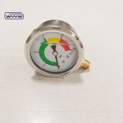 CE persetujuan EN837-1 Glycerine Oil Filling Hydraulic 0-25 Bar G1/4&quot; Oil Filled Color Pressure Gauge