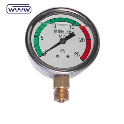CE persetujuan EN837-1 Glycerine Oil Filling Hydraulic 0-25 Bar G1/4&quot; Oil Filled Color Pressure Gauge