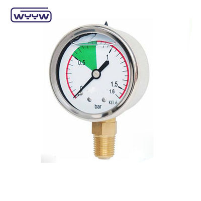 CE persetujuan EN837-1 Glycerine Oil Filling Hydraulic 0-25 Bar G1/4&quot; Oil Filled Color Pressure Gauge