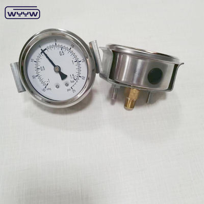 ss304 hidraulik jack 1/4 &quot;bsp 2.5&quot; aksial cairan yang diisi alat ukur tekanan penjepit