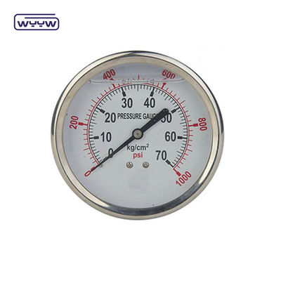 En837-1 63mm belakang semua stainless steel kuningan bourdon tabung pengukur tekanan 0-20bar/0-300psi 1/4 &quot;NPT benang