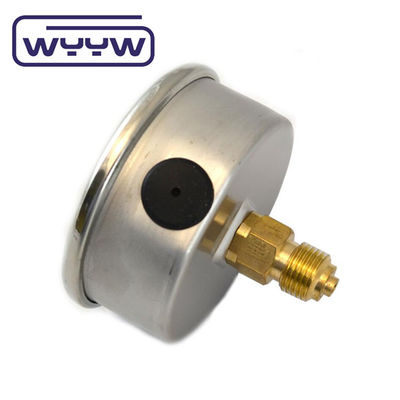 En837-1 63mm belakang semua stainless steel kuningan bourdon tabung pengukur tekanan 0-20bar/0-300psi 1/4 &quot;NPT benang