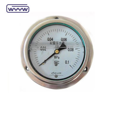Panel Mount 4&quot; 1/2&quot;NPT atau BSP Bar Psi Double Scale Liquid Oil Filling PG100 Series Stainless Pressure Gauge