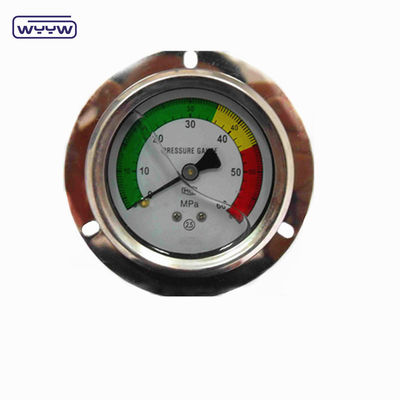 Panel Mount 4&quot; 1/2&quot;NPT atau BSP Bar Psi Double Scale Liquid Oil Filling PG100 Series Stainless Pressure Gauge