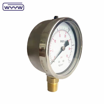 Portable Hydraulic Water Pressure Meter Tester Gauge Bottom Mount Case Stainless Steal 100MM pengukur tekanan 600 bar
