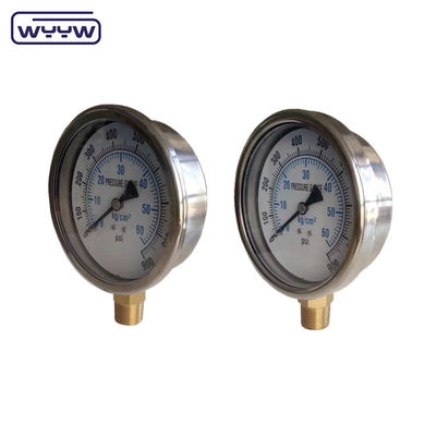 Portable Hydraulic Water Pressure Meter Tester Gauge Bottom Mount Case Stainless Steal 100MM pengukur tekanan 600 bar