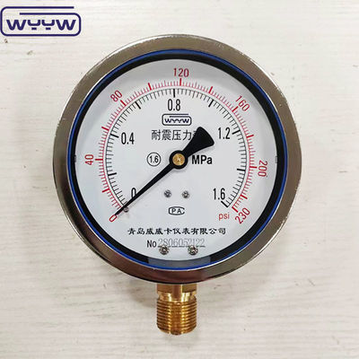 Produk baru bayonet kotak krom 1/2 &quot;bsp radial entry bar psi 4&quot; gliserin diisi manometer tekanan