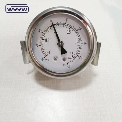 Kelas U-clamp 1,6% manometer tekanan anti-getaran 2,5 inci