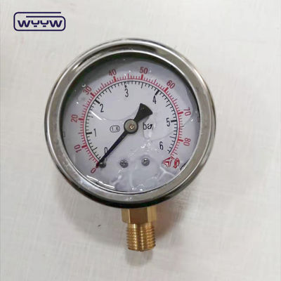 EN837-1 Gliserin 63mm 1psi 0- 600 Psi Npt 1/4 Oil Filled Pressure Gauge
