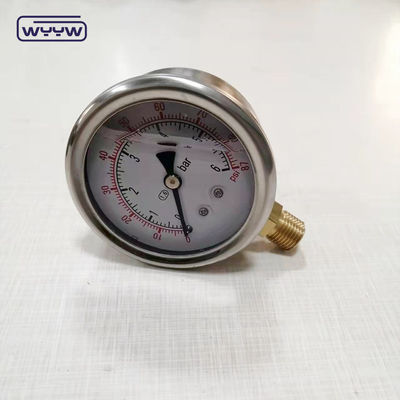 EN837-1 Gliserin 63mm 1psi 0- 600 Psi Npt 1/4 Oil Filled Pressure Gauge