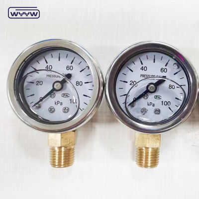 40mm dial ss304 case pointer tipe borodon tabung vertikal 0-10bar / psi oil filled pressure gauge 1-1/2