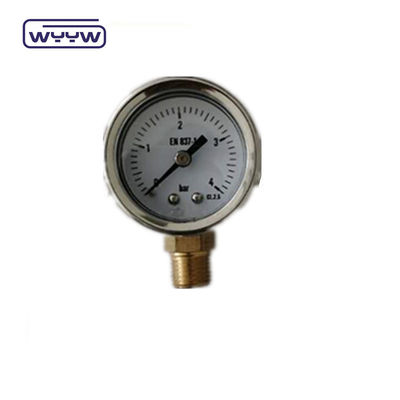 40mm dial ss304 case pointer tipe borodon tabung vertikal 0-10bar / psi oil filled pressure gauge 1-1/2