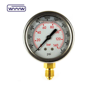 Pabrik Supply DN65 Tinggi Anti-Seismik baja tahan karat 2,5 inci 1/4 &quot;NPT Minyak Cair Diesel Pressure Gauge