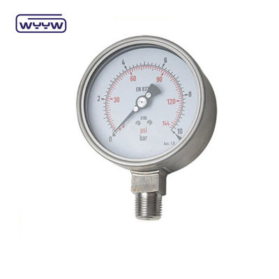 Pengukur tekanan berisi cairan sambungan radial casing 2,5&quot; ss