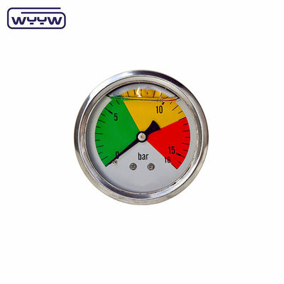 63mm EN837-1 air hidrolik 0-10bar / psi minyak masuk aksial gliserin penuh manometer tekanan 2,5 