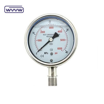 shock resistant back brass mount pressure gauge rentang yang disesuaikan