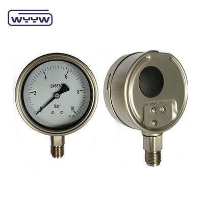 shock resistant back brass mount pressure gauge rentang yang disesuaikan