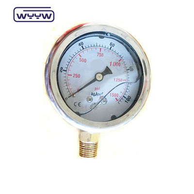 1/8 &quot;NPT Bagian bawah Koneksi Pressure Gauge 1.5&quot; 40mm Oil Pressure Test Gauge