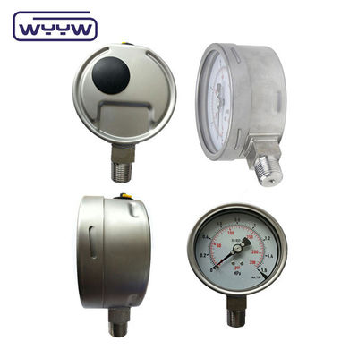 Dual Scale Stainless Steel Pressure Gauge Shock Resistant 100mm Ukuran